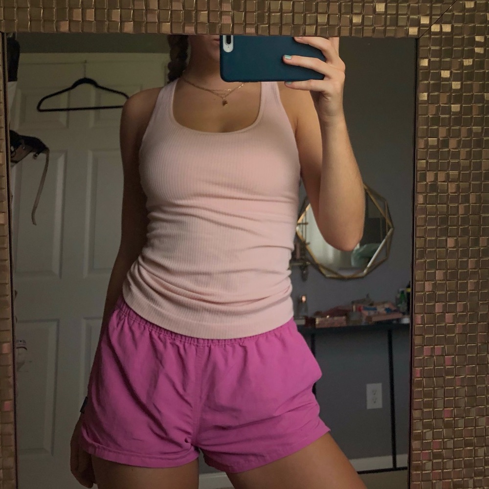 Forever 21 Ribbed Athletic Tank Top (color: peach)